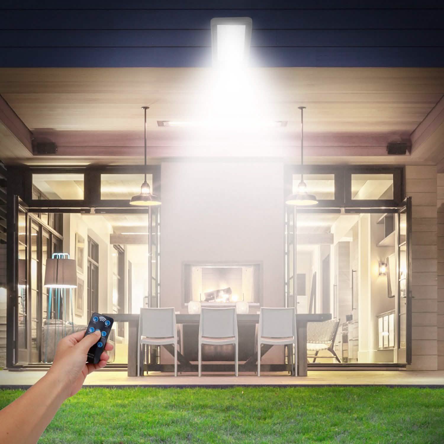 60LEDs Solar PIR Motion Sensor Remote Control Wireless Lamp