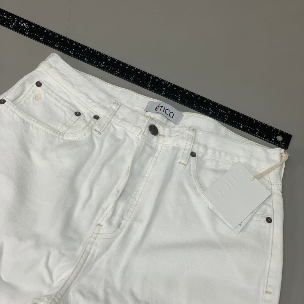 ETICA Tyler High Waist Straight Leg Ankle jeans Vintage White Size 28 EW180114A