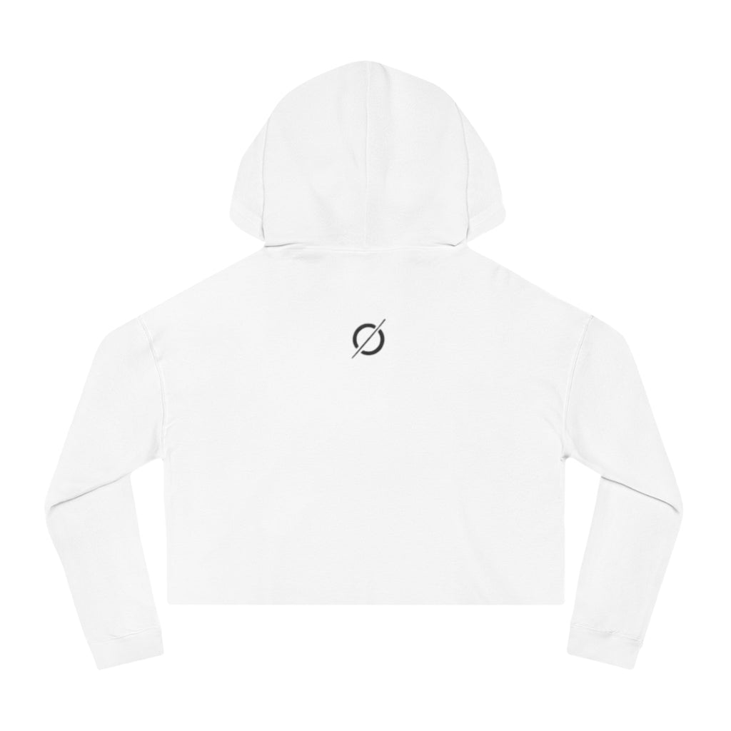 Cropped Hoodie Sweatshirt for Women with Cropped Design and Ribbed Cuffs