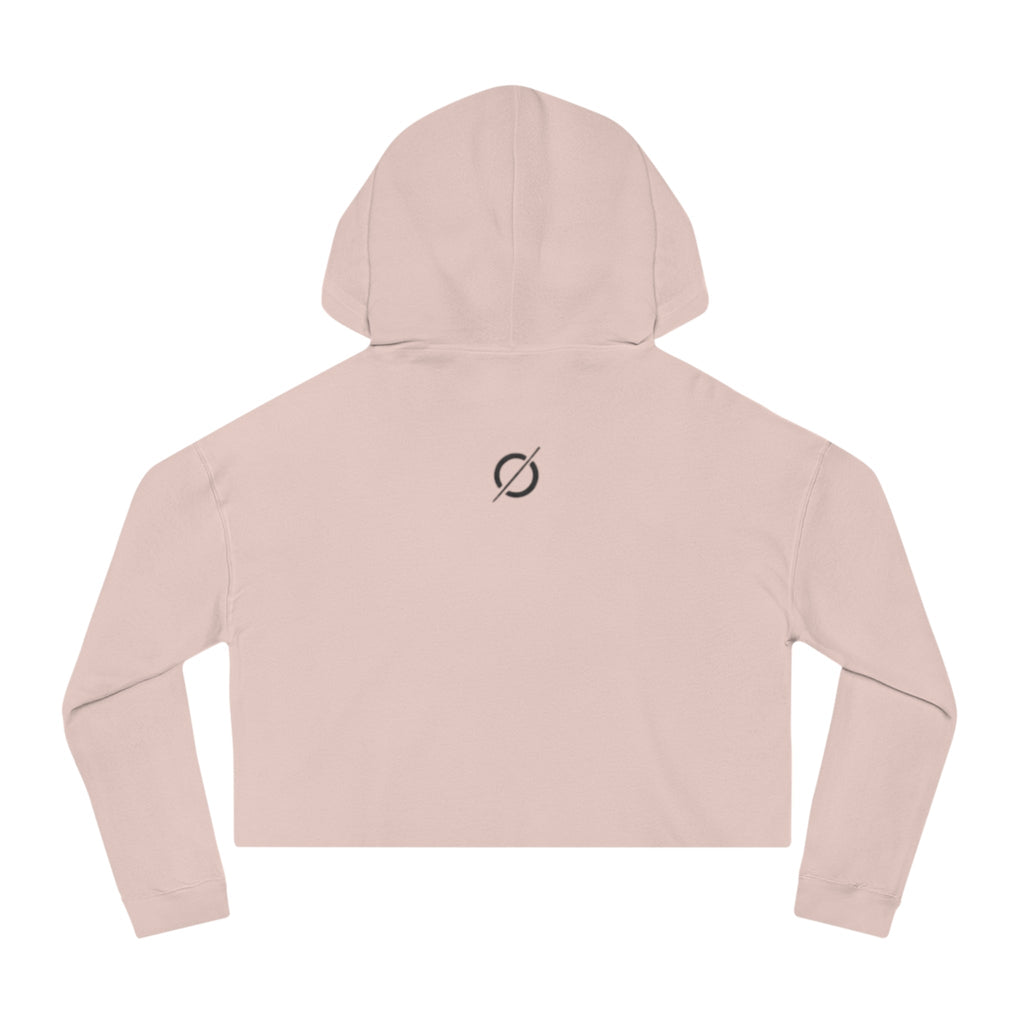 Cropped Hoodie Sweatshirt for Women with Cropped Design and Ribbed Cuffs
