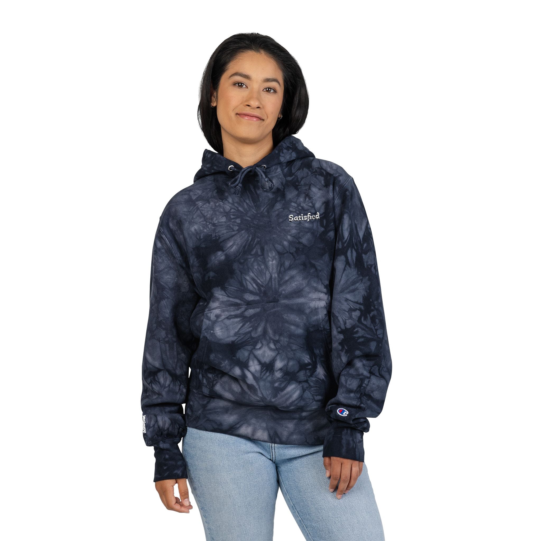 Tie-Dye Champion Hoodie - Cozy and Stylish Unisex Embroidered Sweater
