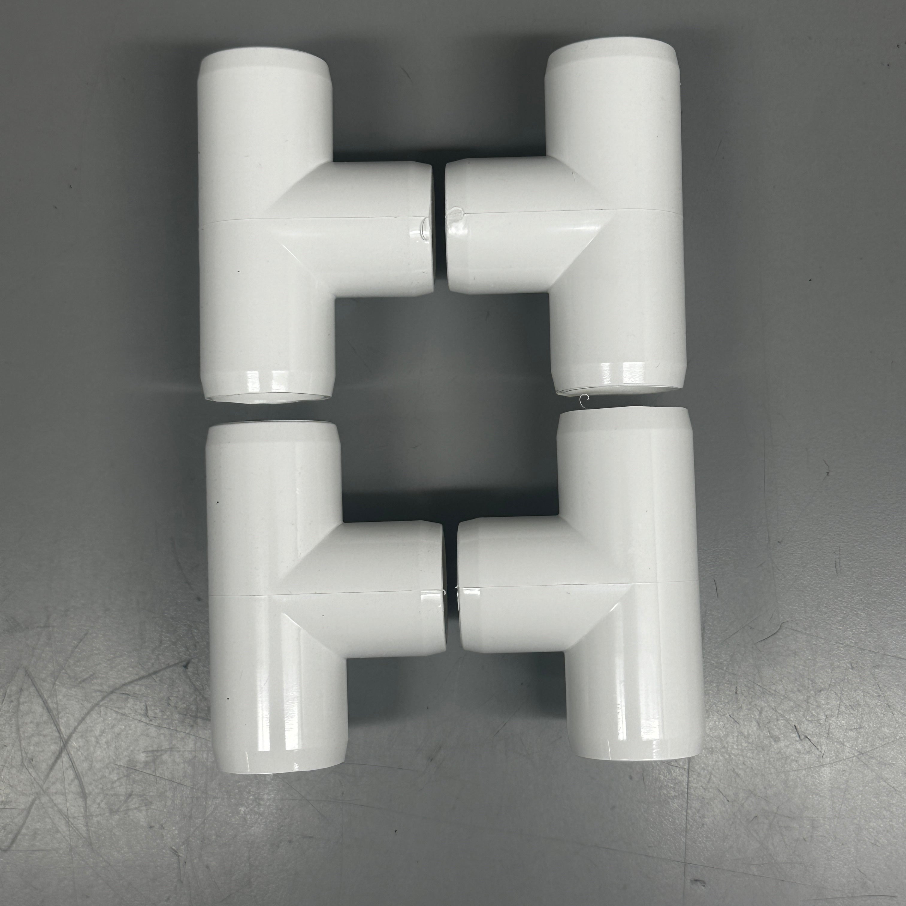 PVC PIPE (8 Pack) 3/4" 4-Way Elbow & 4" Straight Pipe PVC Fitting in White