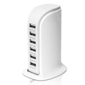 40-Watt 6-Port USB Charging Station for Smart Phones and Tablets