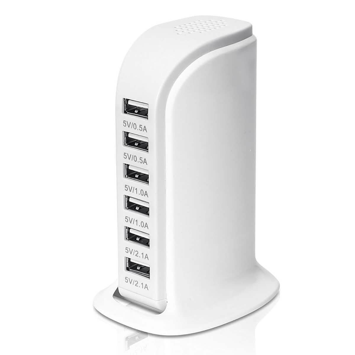 40-Watt 6-Port USB Charging Station for Smart Phones and Tablets