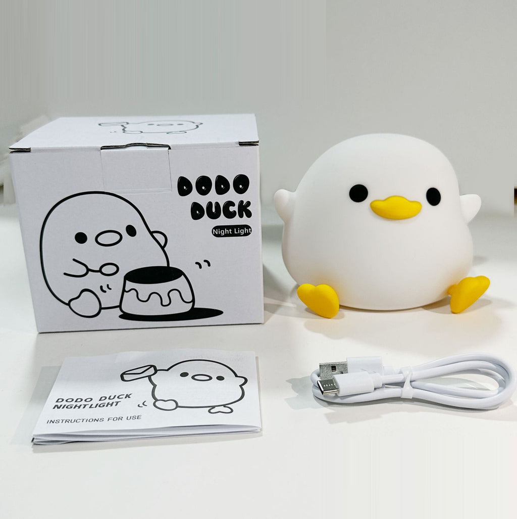 Duck Silicone Night Light for Children with Timer Usb Rechargeable Dimming Touch Lamp Sleeping Bedroom Cartoon Animal Decor Gift