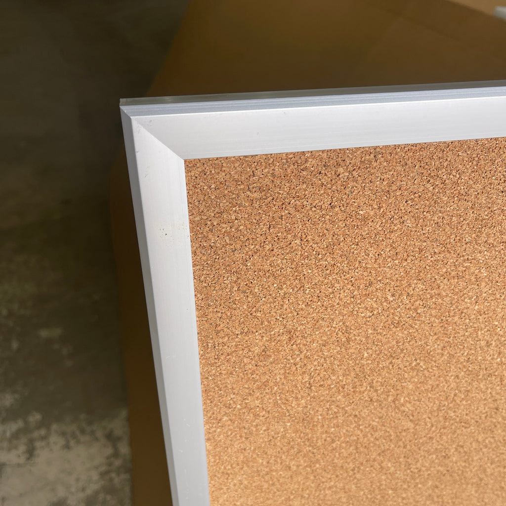 QUARTET Cork Bulletin Board 48" H x 96" w/ Aluminum Frame 2308 As-Is