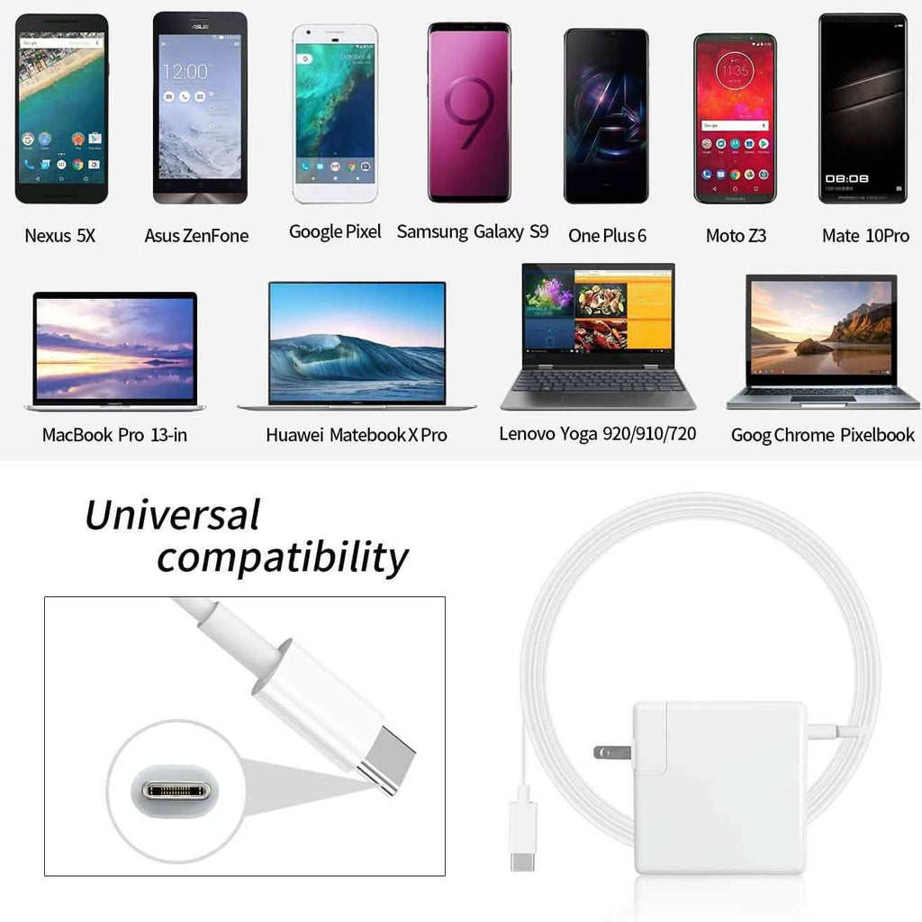61W USB C Charger Power Adapter for MacBook