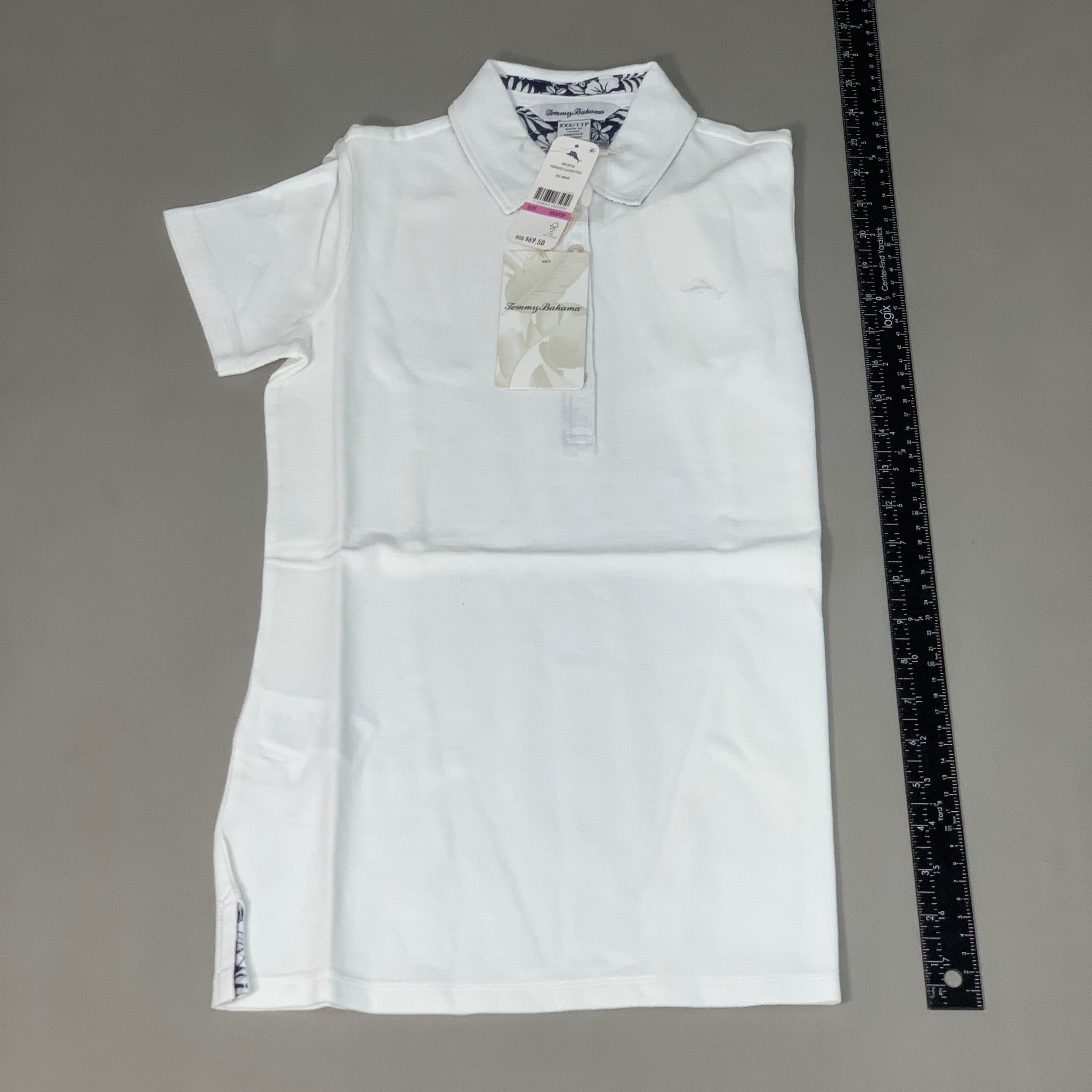 TOMMY BAHAMA Paradise Classic Garment-Dyed Polo Sz XXS White SW220756 (New)