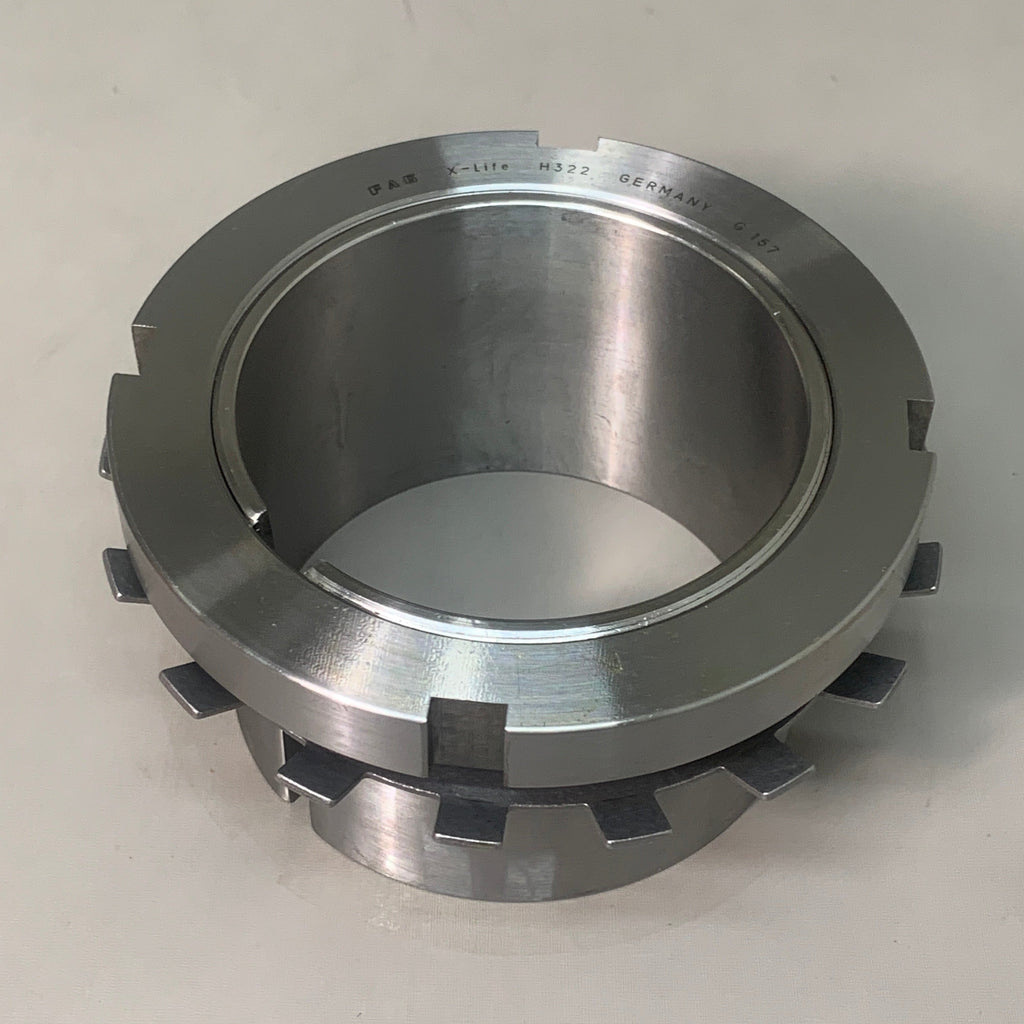 FAG BEARING H322 Adapter Sleeve 100mm Shaft & Lock Nut & Washer Bearings H322 (New)
