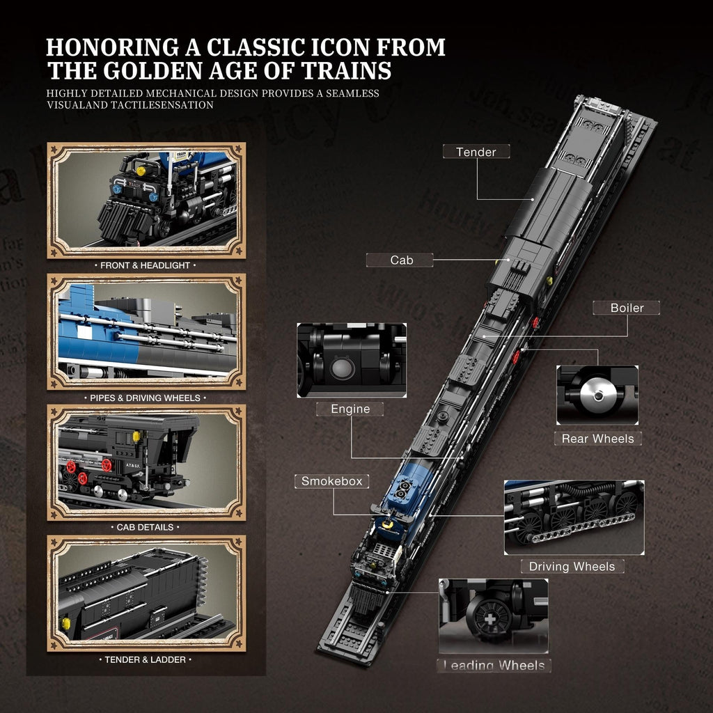 Steam Locomotive Train High-speed Rail Track Toy Building Blocks