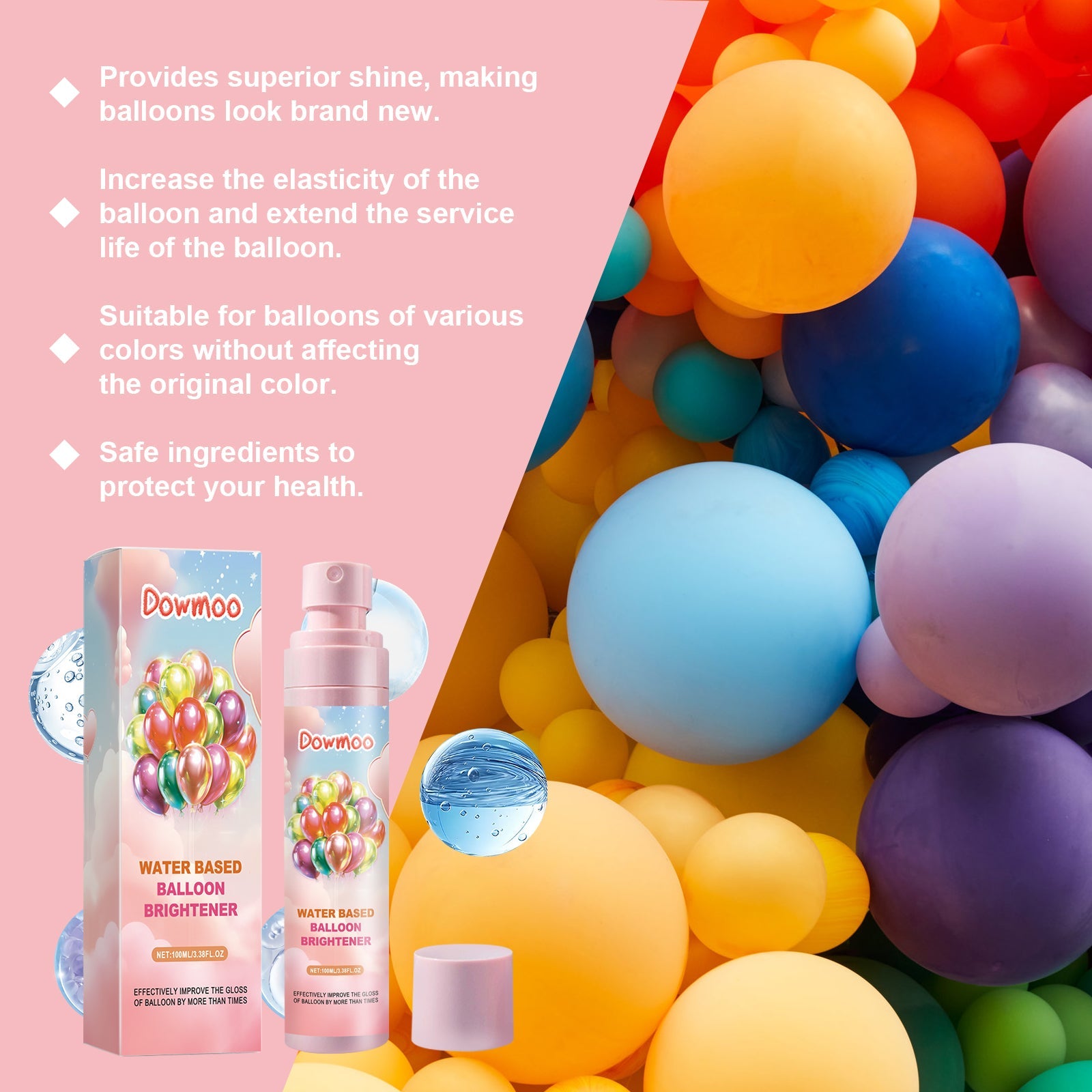 Balloon Brightener Scene Balloon Decoration Appearance Boost Gloss Long-Lasting Portable Brightener