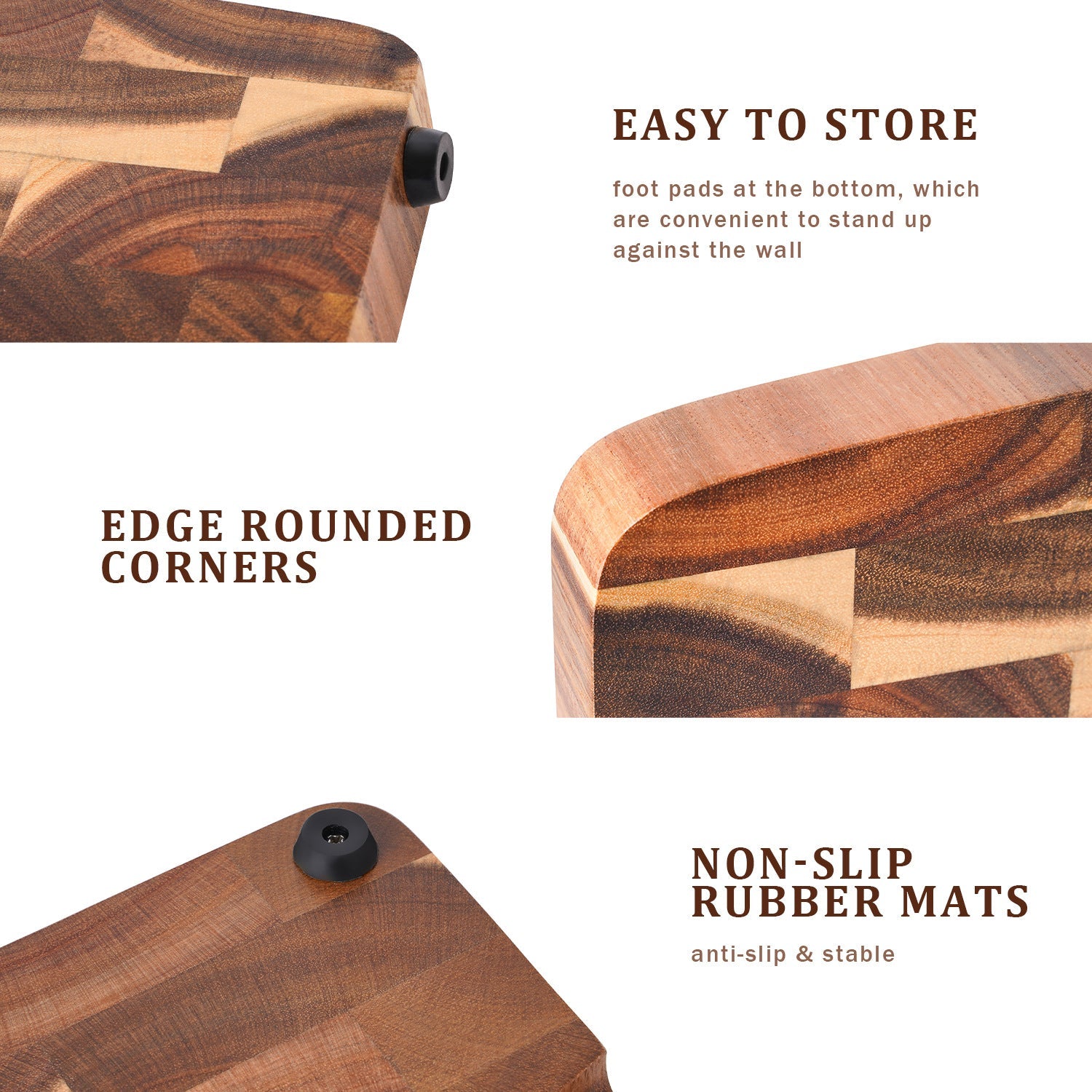 Wooden cutting board for household kitchen solid wood geometric grid cutting board
