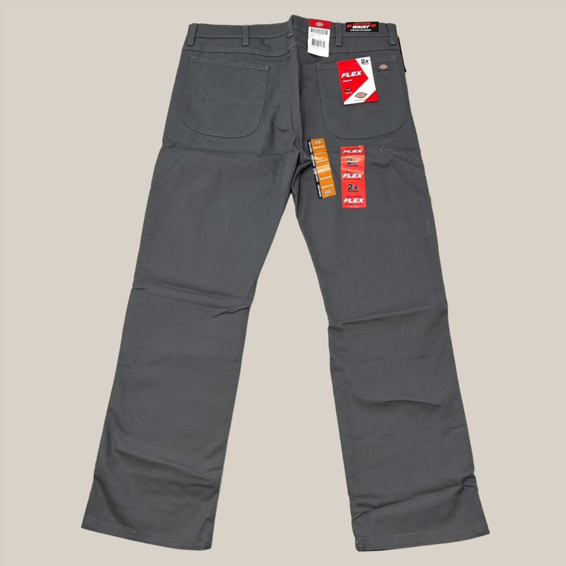 DICKIES Flex Regular Fit Double Knee Pant Mns Sz 38X32 Stonewashed Slate DP903SSL