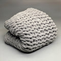 PEAK SLEEP VENTURES Chunky Knit Blanket Throw 50" W x 64" L Grey
