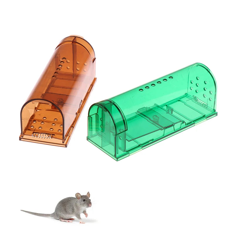 Smart Self-locking Mousetrap Safe Firm Transparent Household Mouse Catcher Control Cage Reusable Mice Rodent Catcher Rat Traps