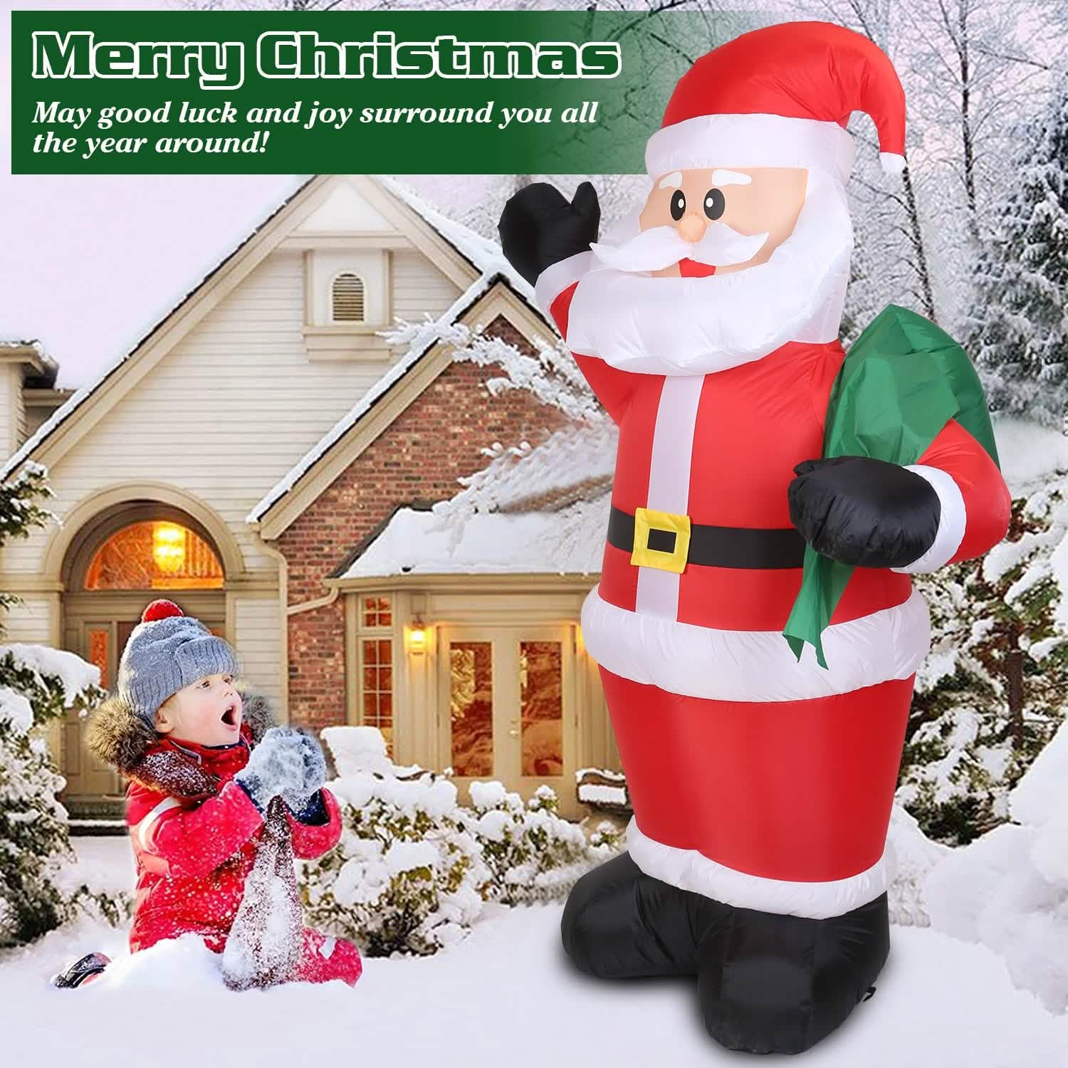 6.4ft Inflatable Christmas Giant Santa Claus