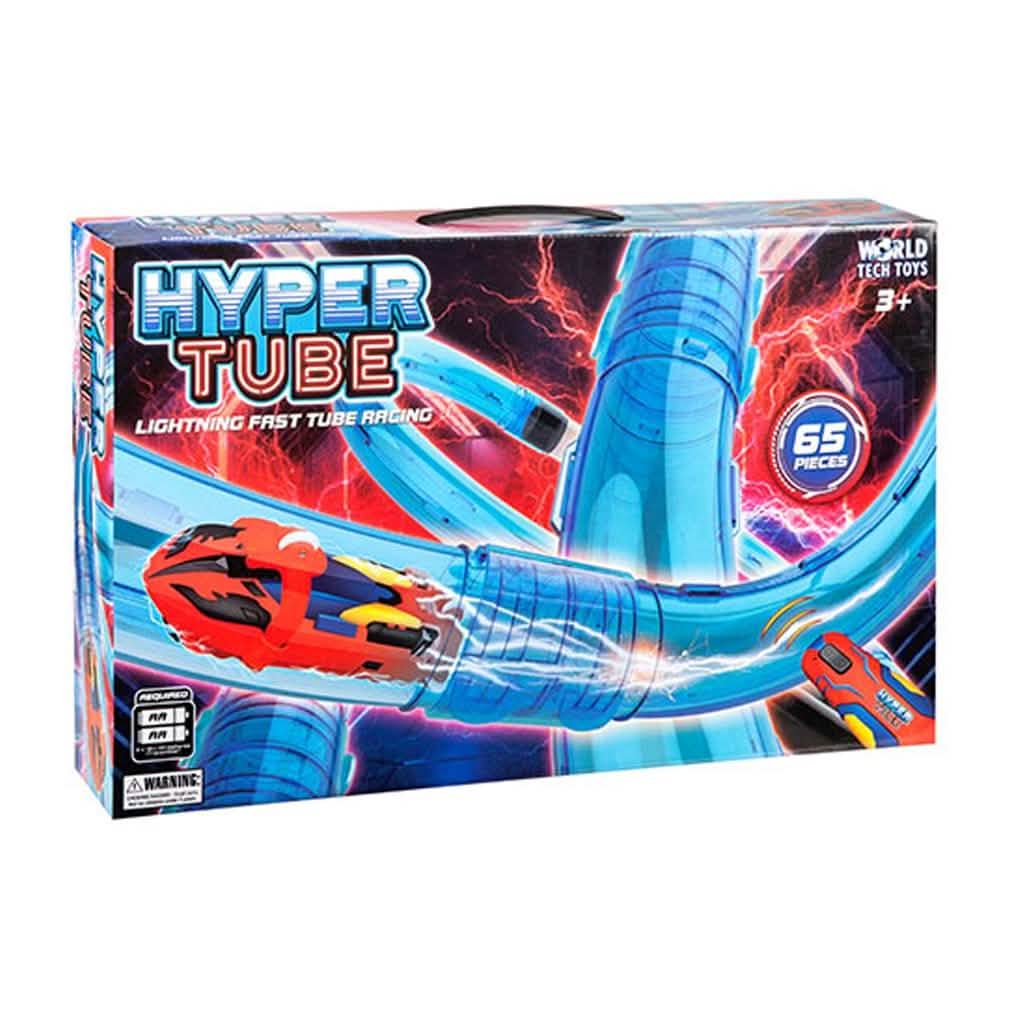 65 Piece Set: Hyper Tube Lightning Fast Tube Racing Playset