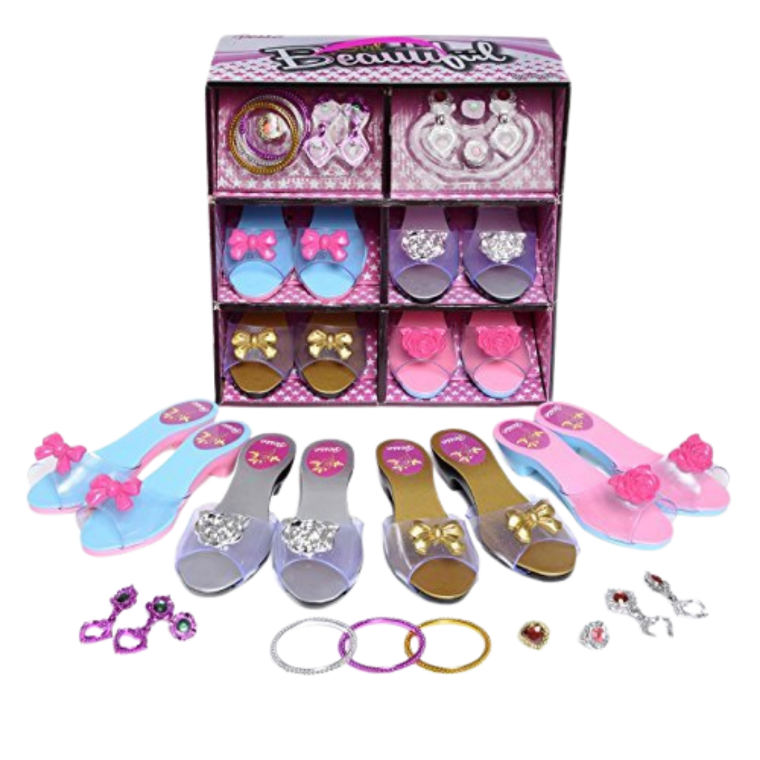 Little Princess Boutique Dress Up Shoes & Jewelry Set (4 Pairs)