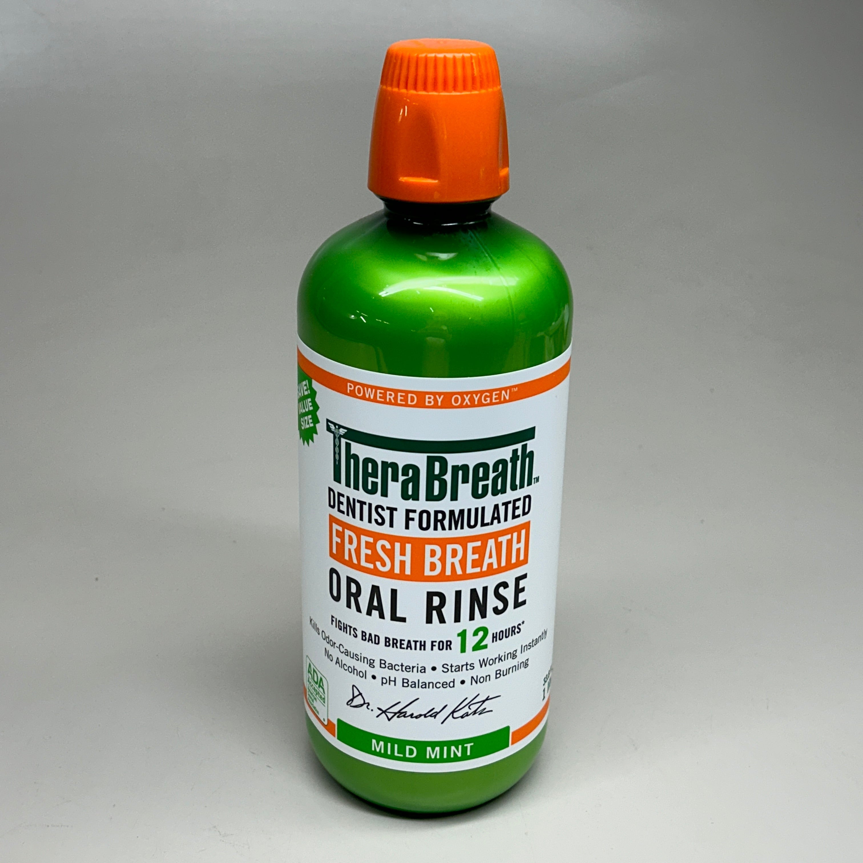 THERABREATH (2 PACK) Dentist Formulated Fresh Breath Oral Rinse 1 Liter each (07/26) Mild Mint