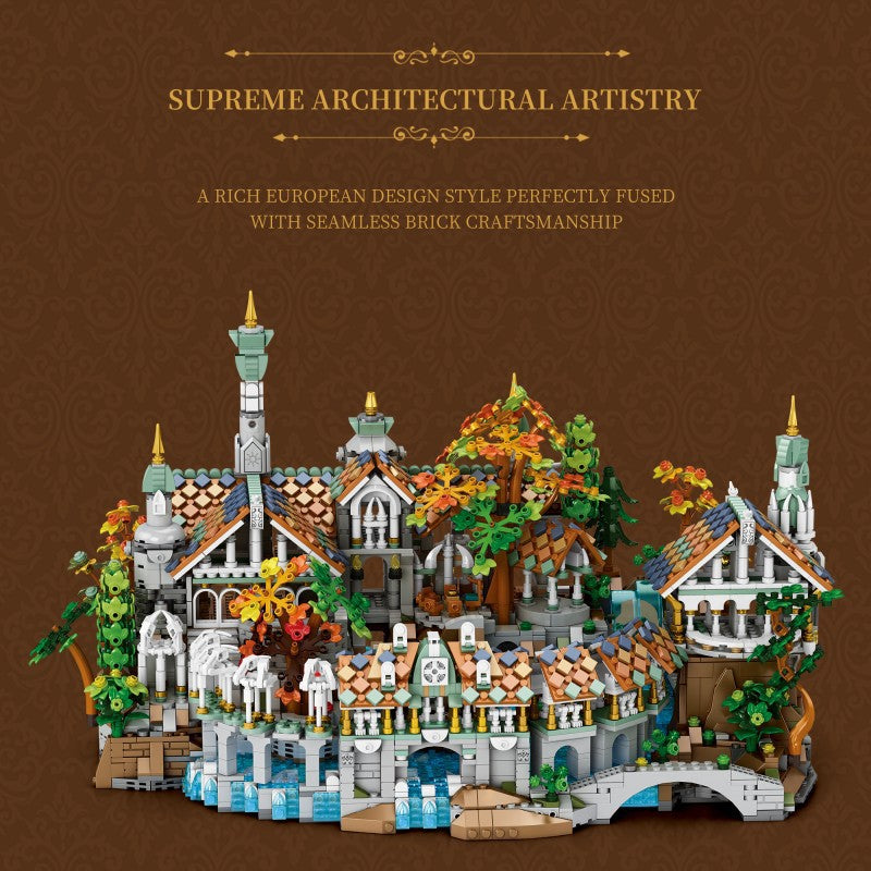 Street-view Brick Model Secluded Valley Architecture, Castle Kit Small-piece Assembly Decoration