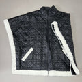 MITCHIES Nylon Poncho w/ Pockets & Leather Front Womens SZ S Black POMK69