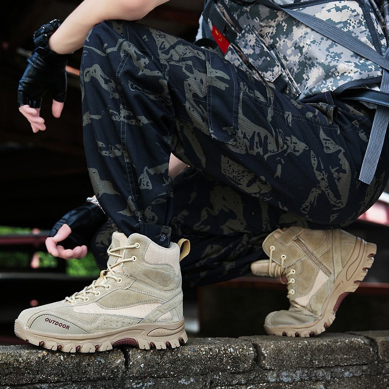 Mountaineering Work Shoes High-Top Lace-Up Mid-Tube Martin Boots