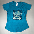 TECH STYLES Mount Rainer V-Neck Short Sleeve T-Shirt Womens Sz XL Cobalt Blue