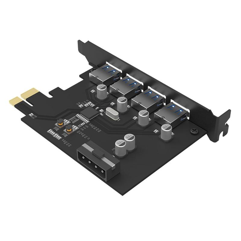 ORICO PCI-E PCI E Express Riser Card USB3.0 HUB 4 USB Ports Gigabit Ethernet Adapter with 15Pin Power Supply PCI-E Extender Card