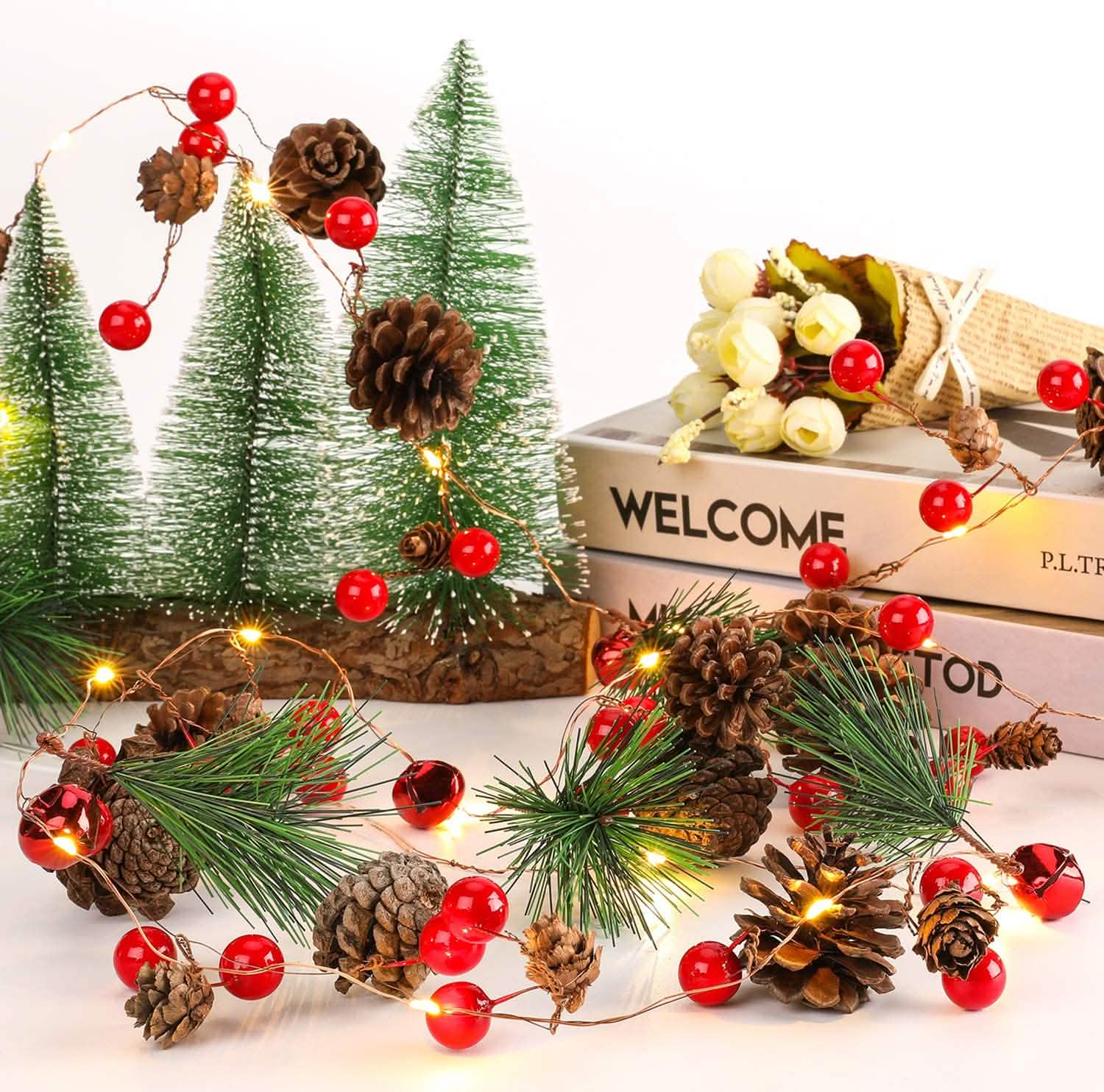 6.5Ft. 20 LED Christmas Garland with Lights