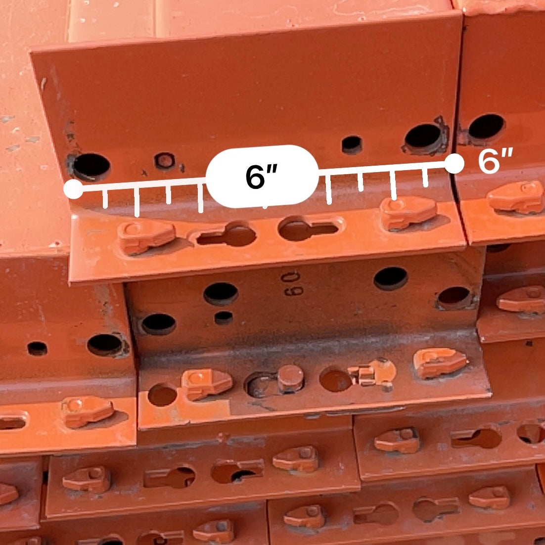 INTERACK Pallet Rack Cross Beam Teardrop Style (Round & Angular) 12 ft  x 6” Orange (Pre-Owned)