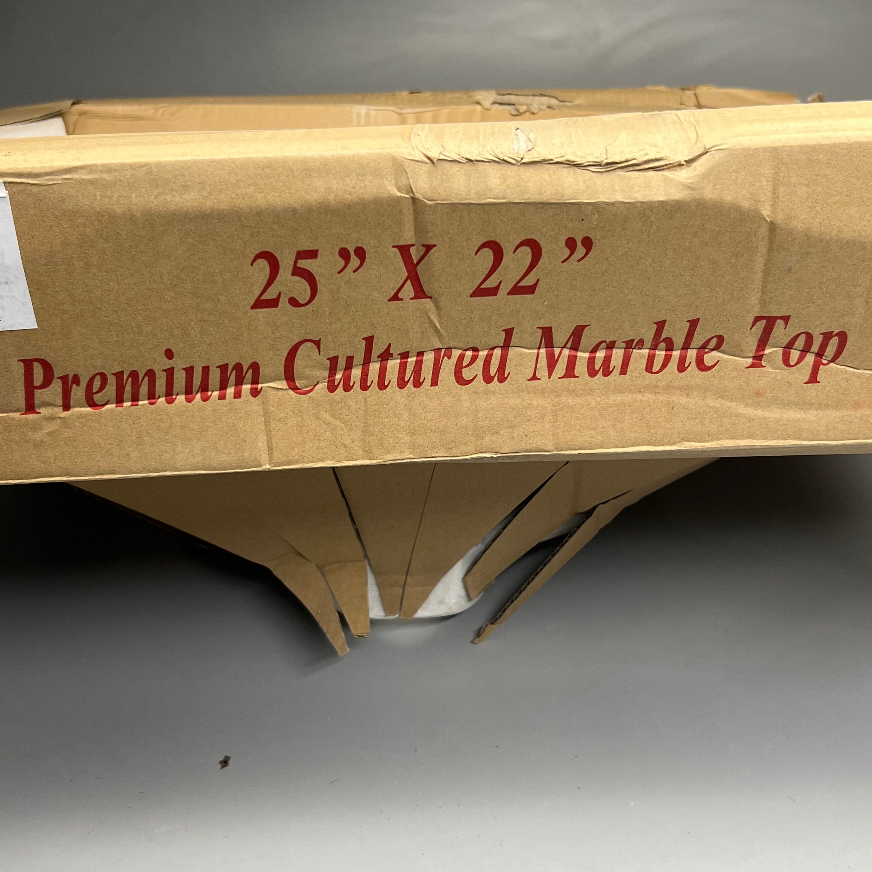 DHI CORP Vanity Top Sink Premium Cultured Marble 25” X 22” WHITE 552026