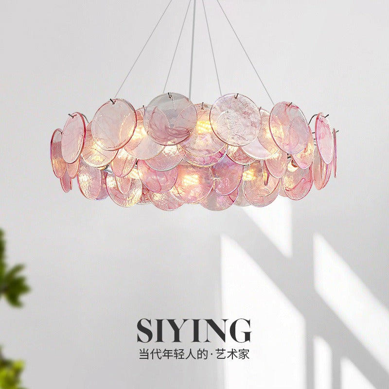Luxury living room chandelier, designer-created stained glass dining room and bedroom lighting fixtures