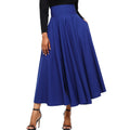 High Waist Pleated Belted Maxi Skirt S-XXL
