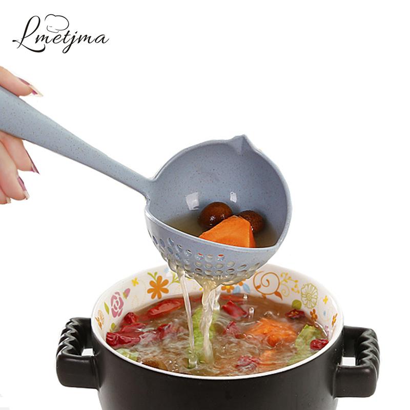 2 in 1 Soup Spoon Long Handle Spoon Creative Spoon Strainer Spoon Cooking Tools