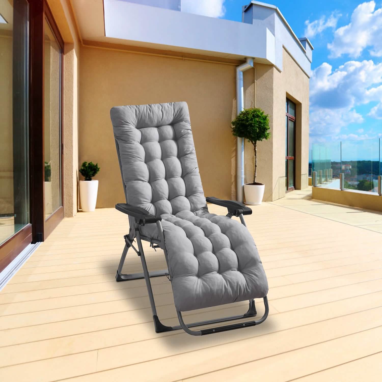 67x22in Chaise Lounger Cushion Recliner Rocking Chair Sofa