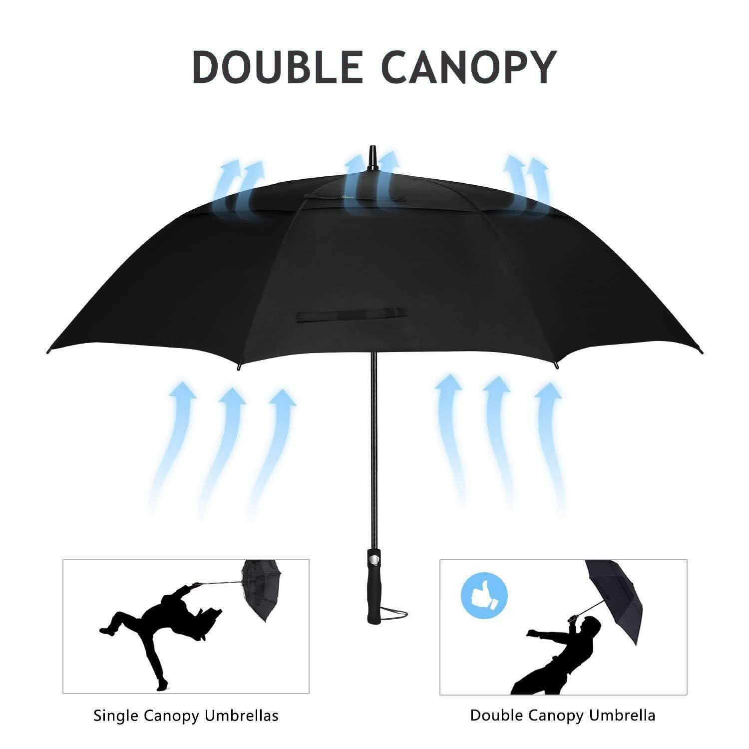 68" Automatic Open Golf Umbrella - Black