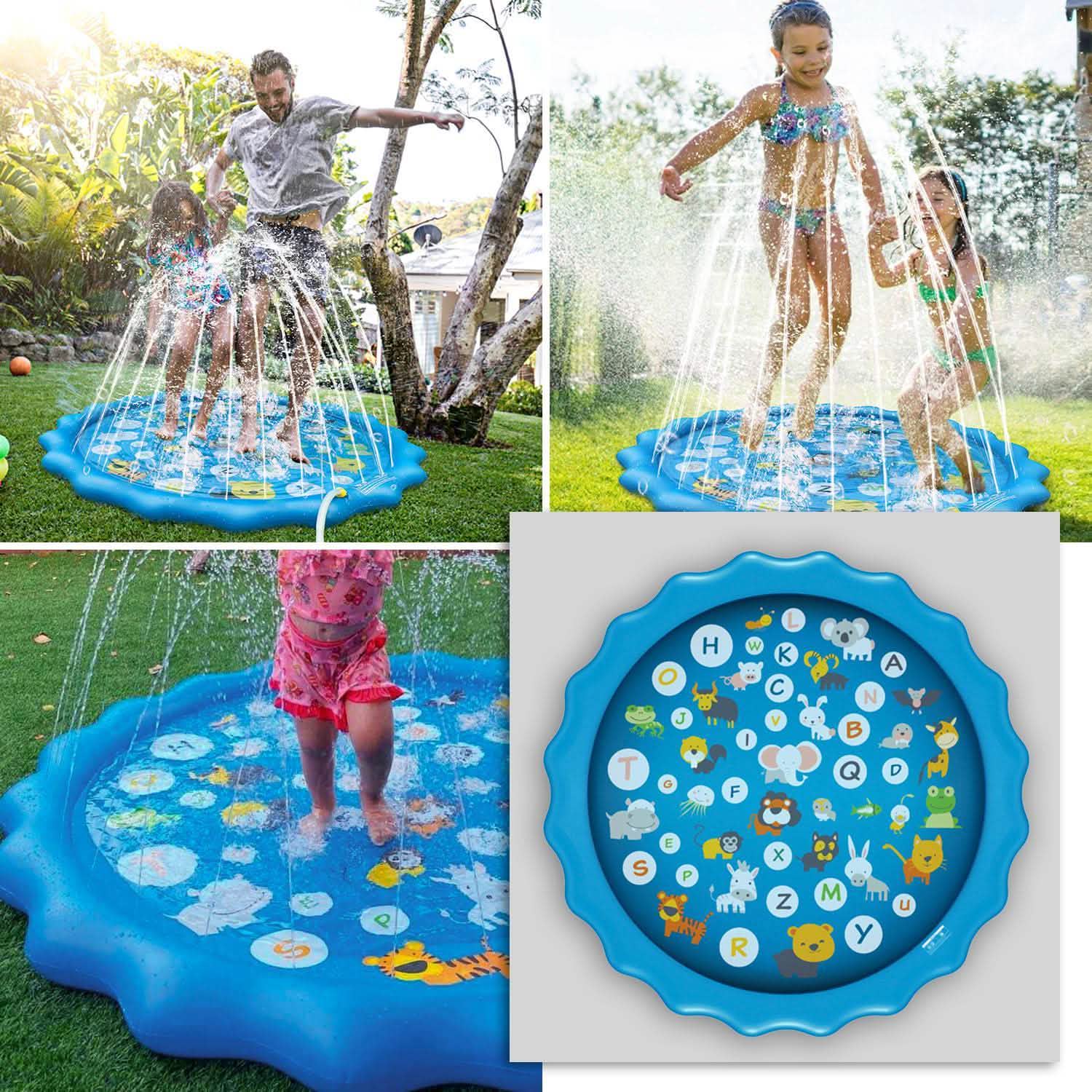 68" Inflatable Blow Up Pool Sprinkler Splash Pad For Kids