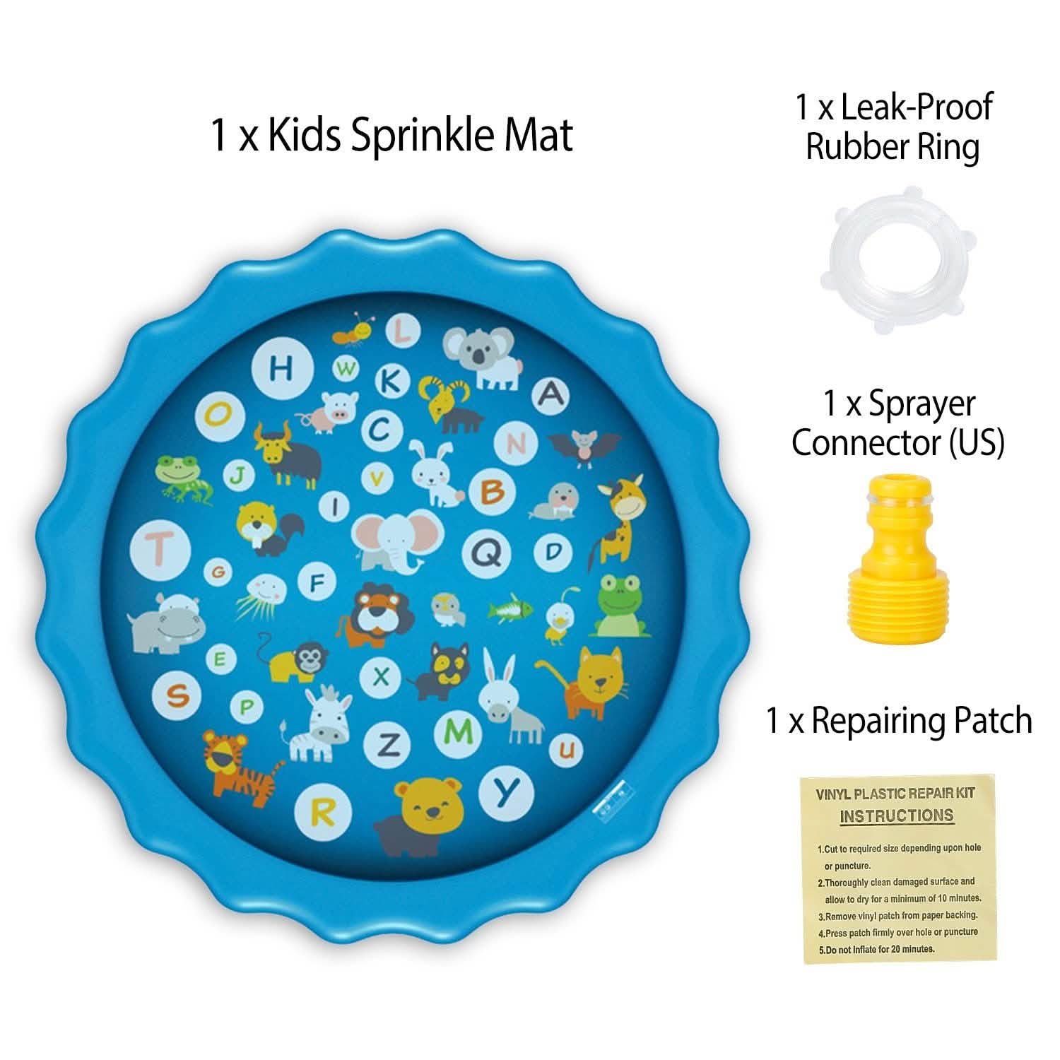 68" Inflatable Blow Up Pool Sprinkler Splash Pad For Kids