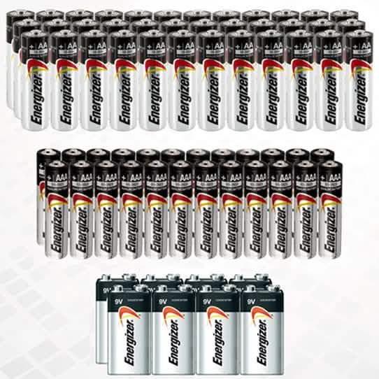 68-Pack: Bundle Of Energizer Batteries AA, AAA and 9V