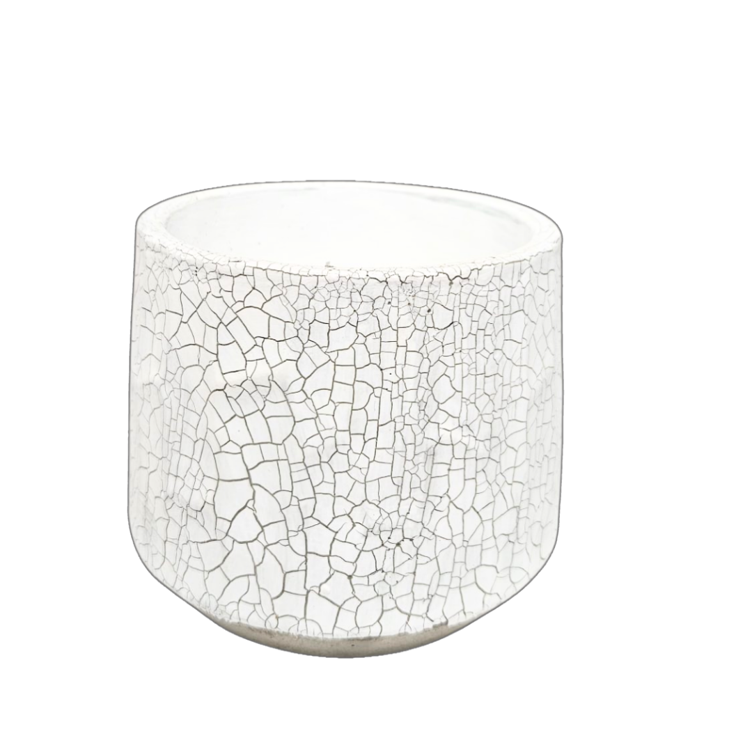 White Flower Pot Plastic Planter
