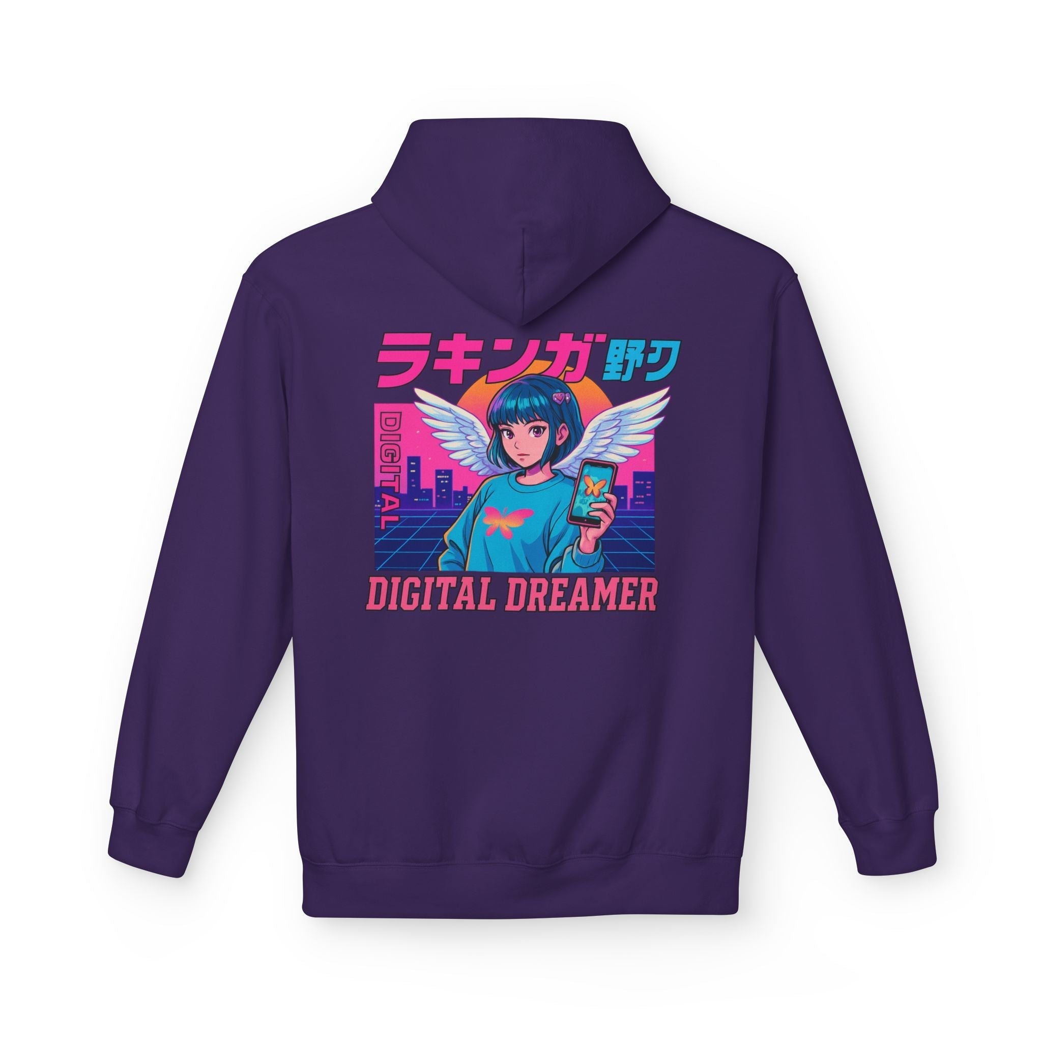 Digital Dreamer Unisex Fleece Hoodie, Cozy Graphic Sweatshirt, Anime Style Hoodie, Perfect Gift for Gamers, Casual Streetwear