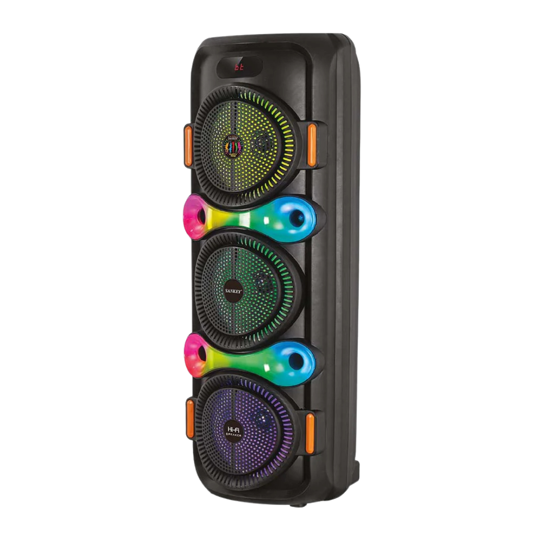 CH-8803 8"x3 Triple Portable Bluetooth Speaker RGB Lights