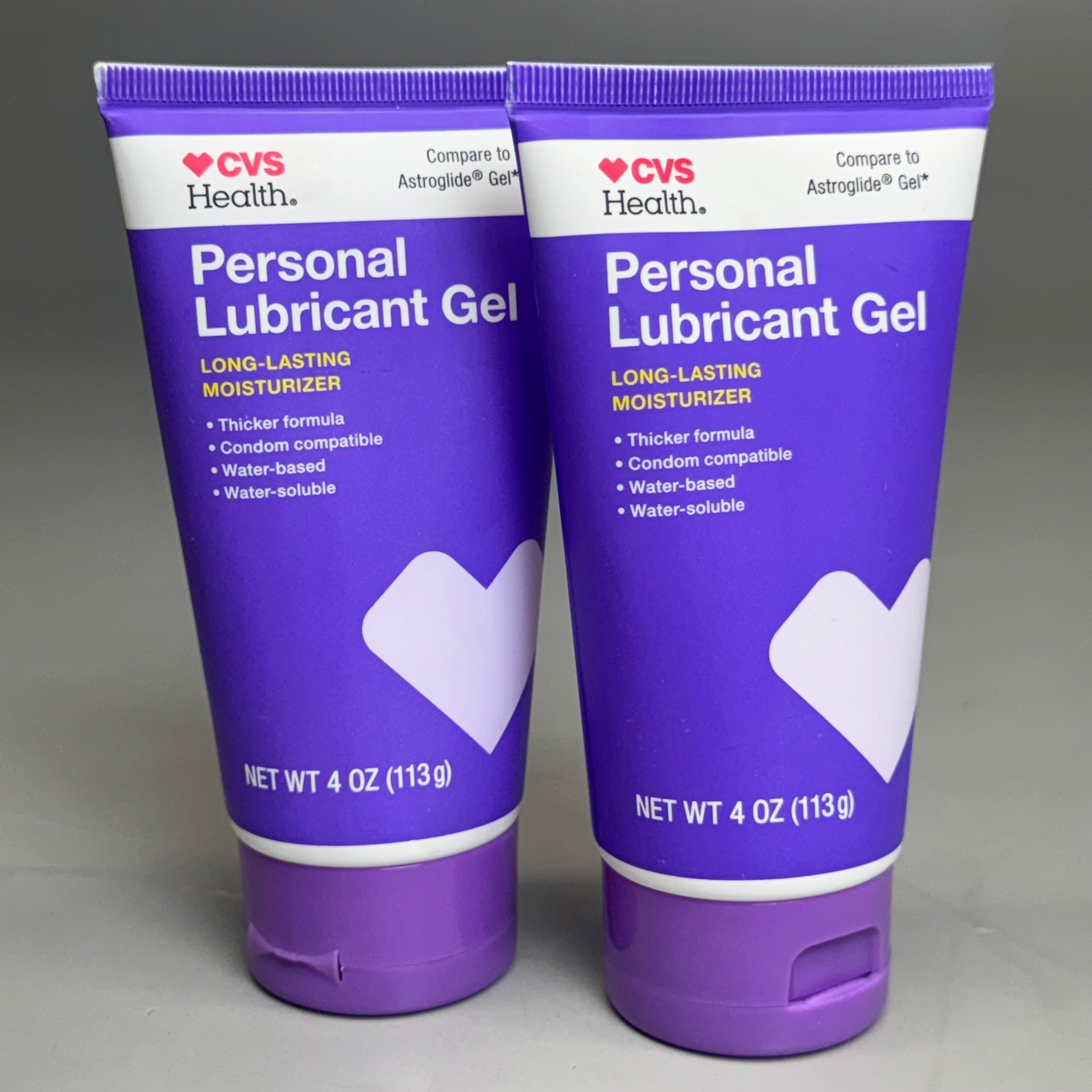 CVS HEALTH (2 PACK) Personal Lubricant Water-Based Tube 4oz Each Exp 04/26