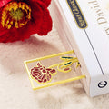 Stainless steel colored birthday flower bookmark personalized DIY hollow out style drip oil letter graduation gift