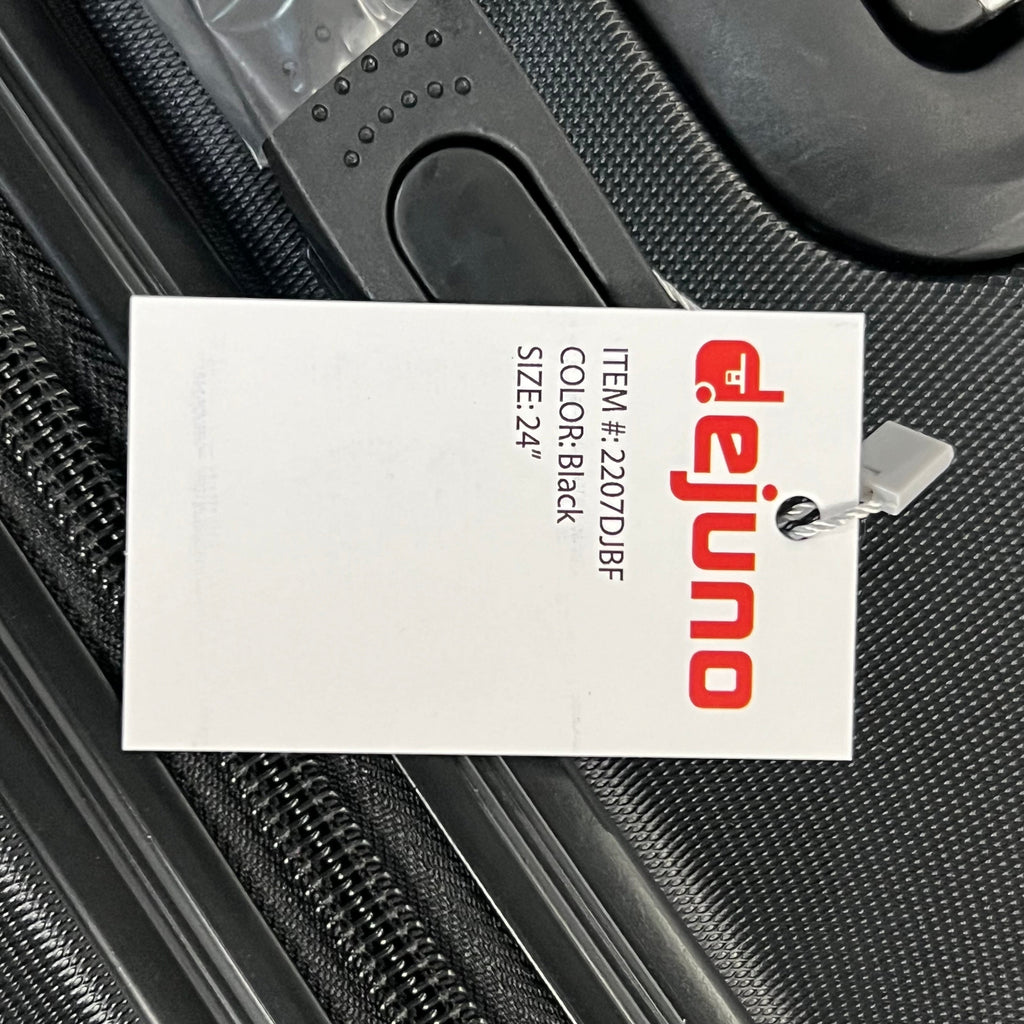 DEJUNO (3 PACK) Light Weight Expandable Spinner Rolling Suitcase Set BLACK 2207DJBF