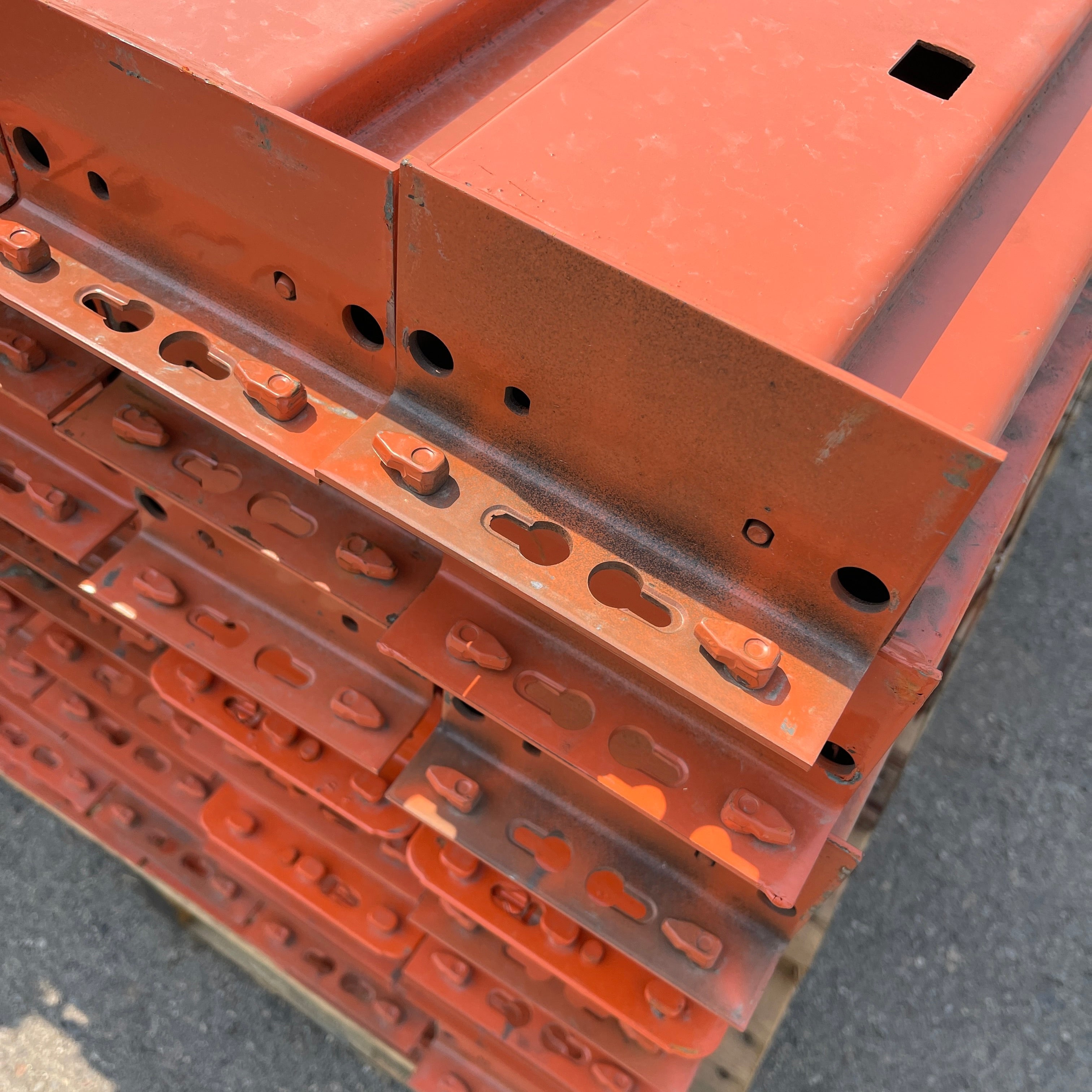 INTERACK Pallet Rack Cross Beam Teardrop Style (Round & Angular) 12 ft  x 6” Orange (Pre-Owned)