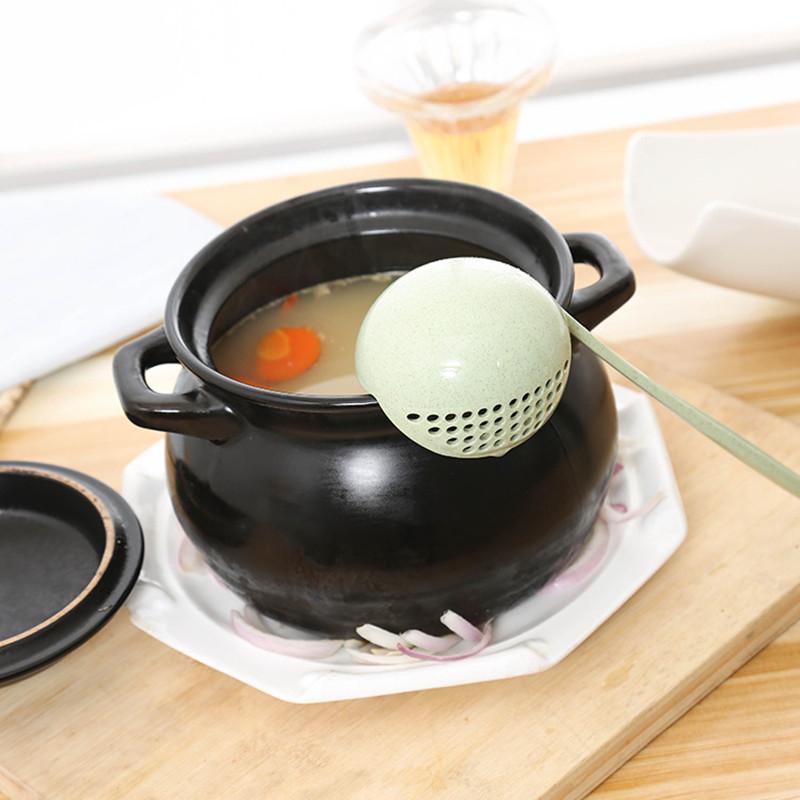 2 in 1 Soup Spoon Long Handle Spoon Creative Spoon Strainer Spoon Cooking Tools
