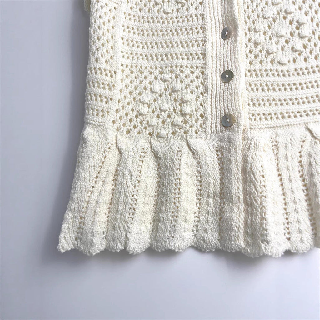 Spring New  Style Round Neck Solid Color Women's Unique Design Knitwear