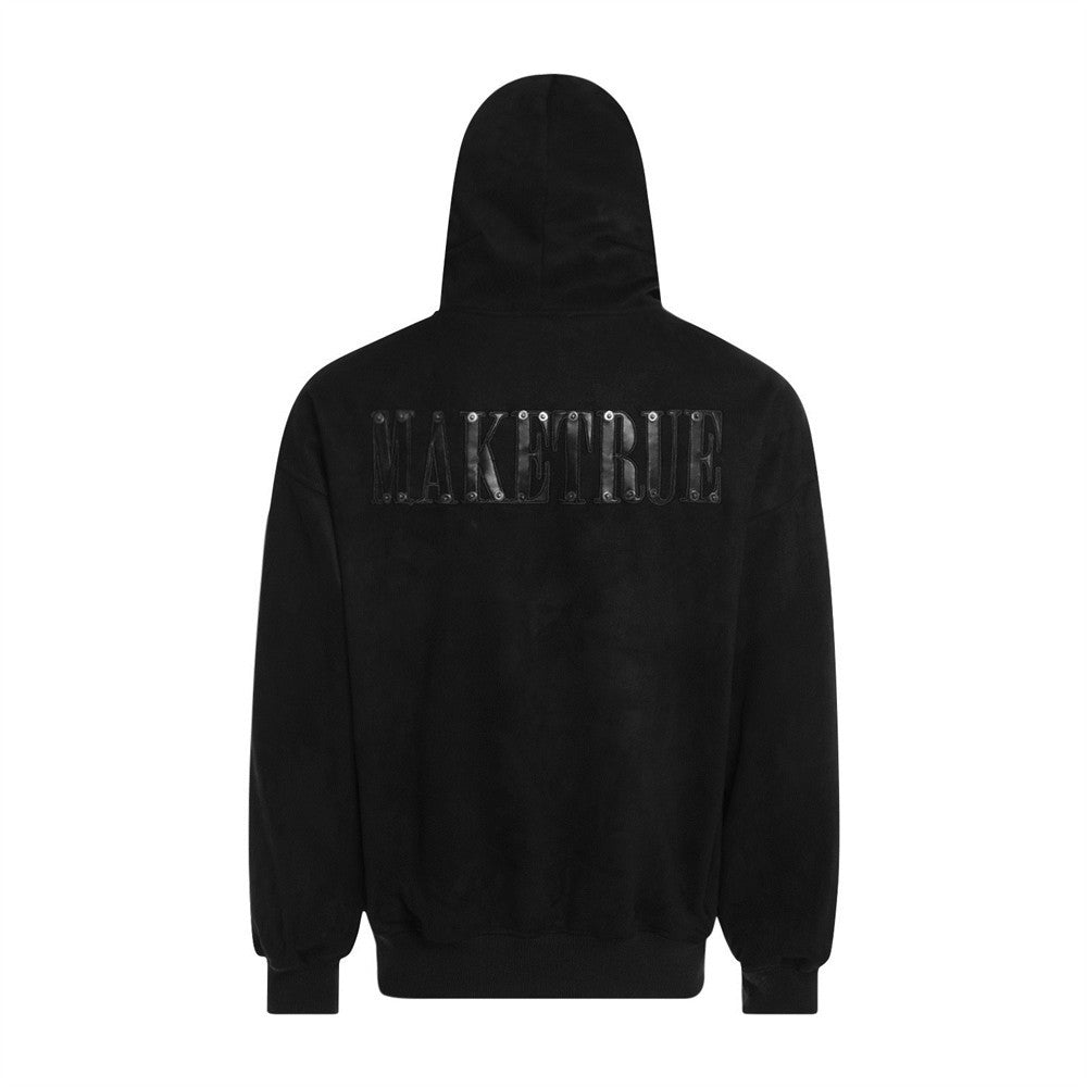 Embroidered casual pullover sweatshirt