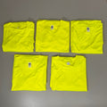 EG-PRO (5 PACK) Long Sleeve High Visibility Shirt 100% Poly SZ 2X Safety Yellow
